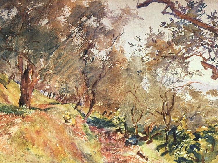 John Singer Sargent Trees on the Hillside at Majorca oil painting image